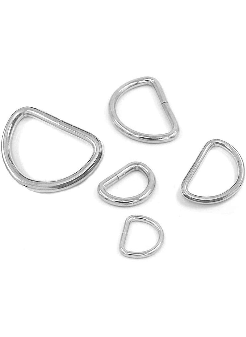 DIY Crafts DIY DIYC14679 Crafts Silver Heavy Duty Metal D Ring Non Welded DRings Pack of 45 Pcs Small Metalic Silver Colour  - Image 4