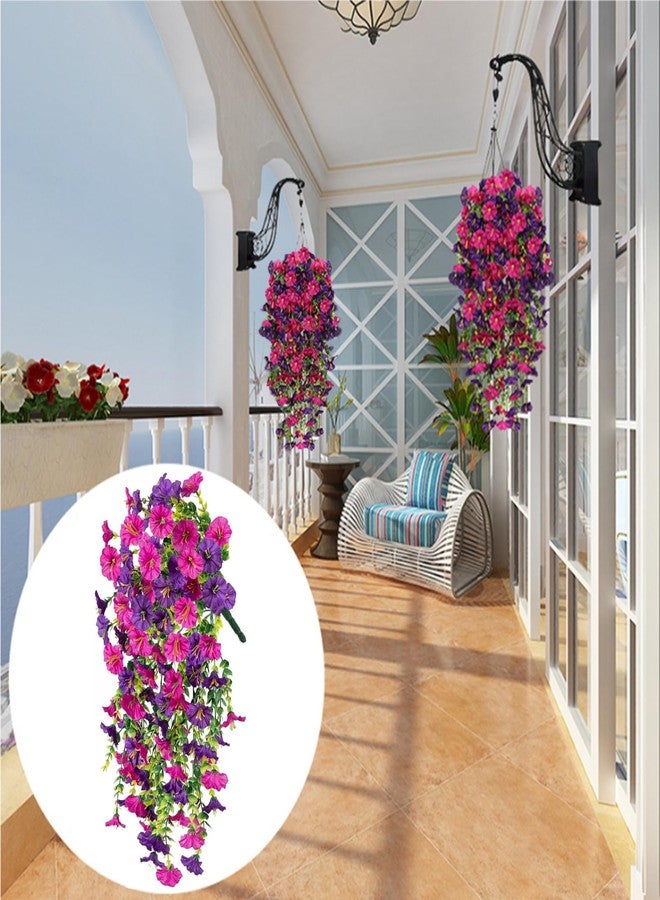 IVICOO Fake Flowers for Outside,uv Resistant Artificial Outdoor Flowers, 1 Pack Fake Plants,Outdoor Faux Plants,Artificial Hanging Plants Outdoors Fake Flowers（Purple Pink） - Image 4