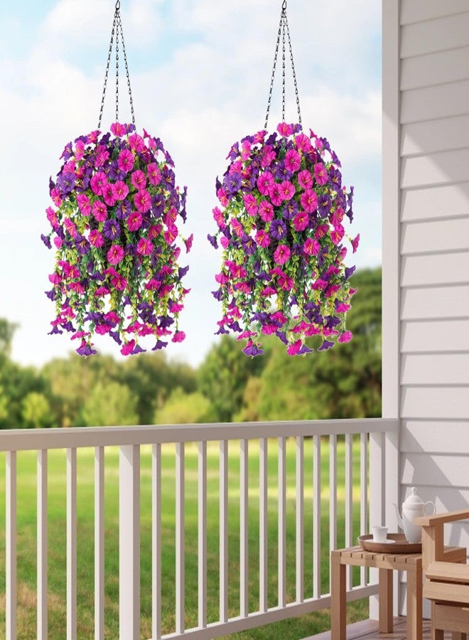 IVICOO Fake Flowers for Outside,uv Resistant Artificial Outdoor Flowers, 1 Pack Fake Plants,Outdoor Faux Plants,Artificial Hanging Plants Outdoors Fake Flowers（Purple Pink） - Image 5