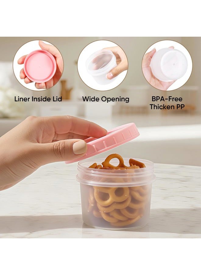 ASEVAT 4oz 6Pack Small Food Containers with Lids Salad Dressing Container Reuseable Snack Container Plastic Jar Freezer Storage Jars, Leakproof/Microwave/Dishwasher Safe - Image 4