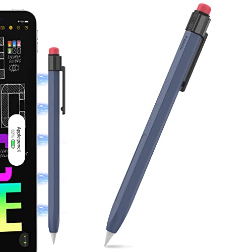 TRONWIN Apple Pencil 2nd Generation Case - Silicone Cover with Sturdy Clip - Compatible with Apple Pencil 2 for iPad Pro (Midnight Blue) - Image 1