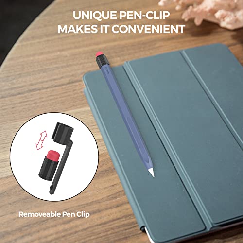 TRONWIN Apple Pencil 2nd Generation Case - Silicone Cover with Sturdy Clip - Compatible with Apple Pencil 2 for iPad Pro (Midnight Blue) - Image 5