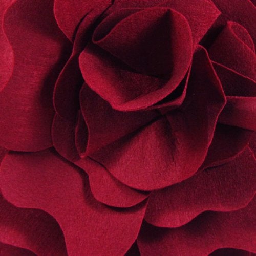 kilofly Home Decorative Throw Pillow Cover, 18" x 18", 3D Floral Red - Image 3