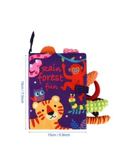 Y&D Baby Touch and Sensory Toys Cloth Book KASTWAVE Feel Crinkle Books for Babies, Infants & Toddler, Early Development Interactive Fabric Boys Girls (Rainforest)  - Image 2