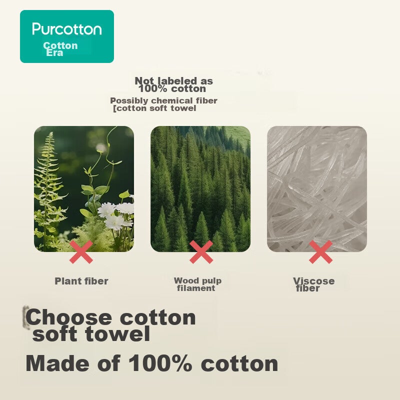 JD Jing Zao PurCotton [Sun Yingsha's Choice] Hanging Cotton Soft Towels, Baby Face Wipes, 100% Pure Cotton, Extra Large And Thick, 140 Sheets  3 Packs - Image 2