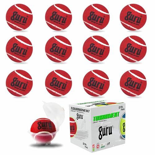 Guru Tennis Cricket Ball, Heavy Weight Cricket Tennis Ball, Cricket Ball (Maroon, Pack of 12) - Image 1