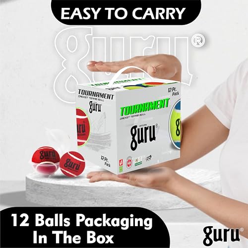 Guru Tennis Cricket Ball, Heavy Weight Cricket Tennis Ball, Cricket Ball (Maroon, Pack of 12) - Image 3