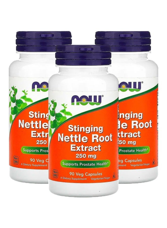 Now Foods Stringing Nettle Root Extract 250mg 90 Veg Capsules (Pack of 3) - Image 1