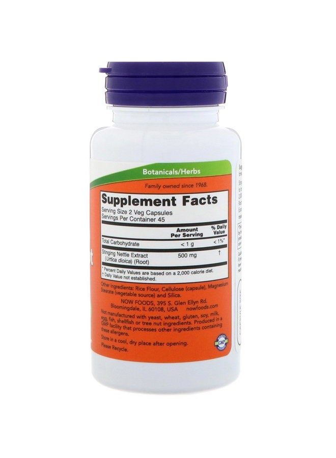 Now Foods Stringing Nettle Root Extract 250mg 90 Veg Capsules (Pack of 3) - Image 2