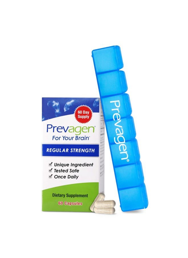 Prevagen - Regular Strength 10mg, 60 Capsules with Apoaequorin & Vitamin D and 7-Day Pill Minder - Image 1