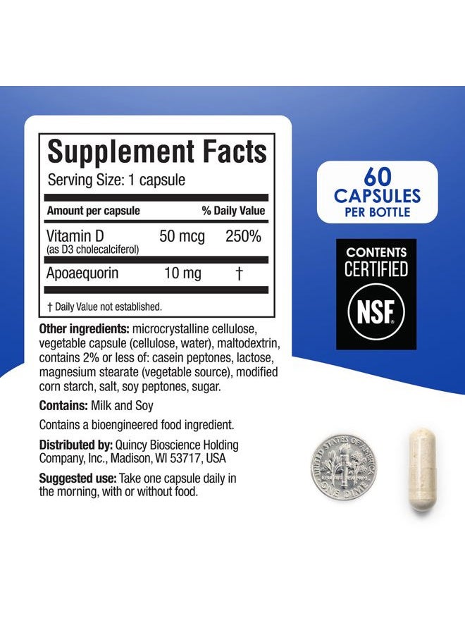 Prevagen - Regular Strength 10mg, 60 Capsules with Apoaequorin & Vitamin D and 7-Day Pill Minder - Image 1