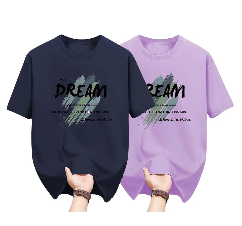 Lymio Men T-Shirt || T Shirt for Men || Available in Combo Pack of 2 (T-49-50-Blue-Purple-L) - Image 1