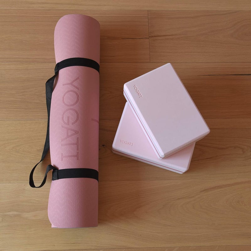YOGATI ® Yoga Mat with Strap with Alignment Lines. Home Workout Mat for Women, Men and Kids. Thick Non Slip Yoga Mat for Pilates and Fitness. Brown, Pink and Purple Yoga Mats - Image 5