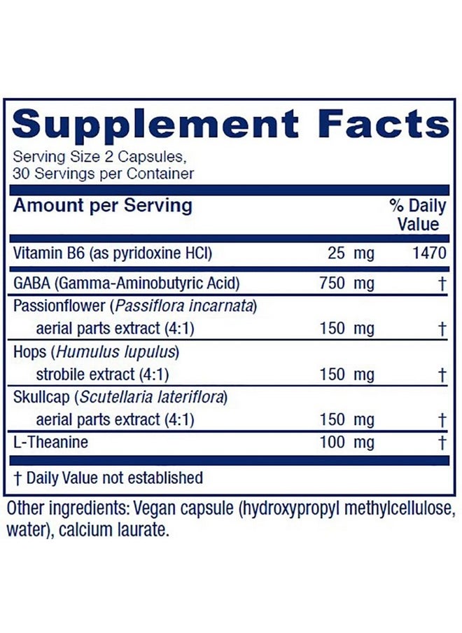 Vitanica Vitanica, GABA Ease, Calming Support, Vegan, 60 Capsules  - Image 2