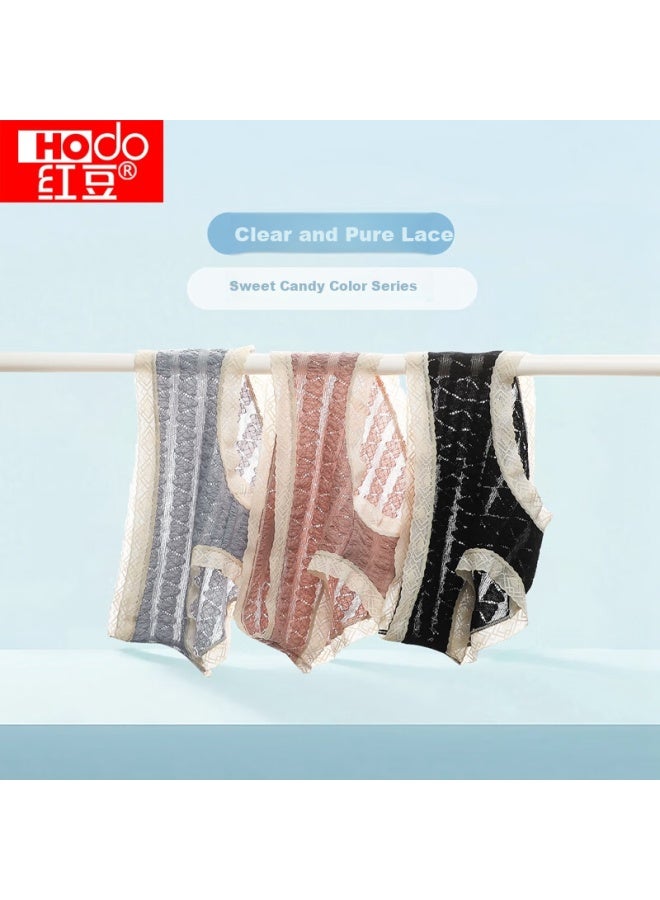 Hodo Women's Lace Underwear With Cotton Crotch, Thin And Breathable, Three-pack Ladies' Briefs - Image 1