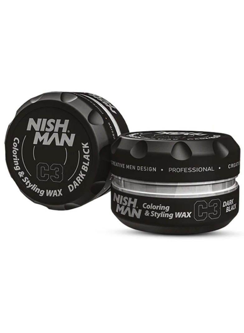NISHMAN Coloring & Styling Wax Dark Black C3 100ml