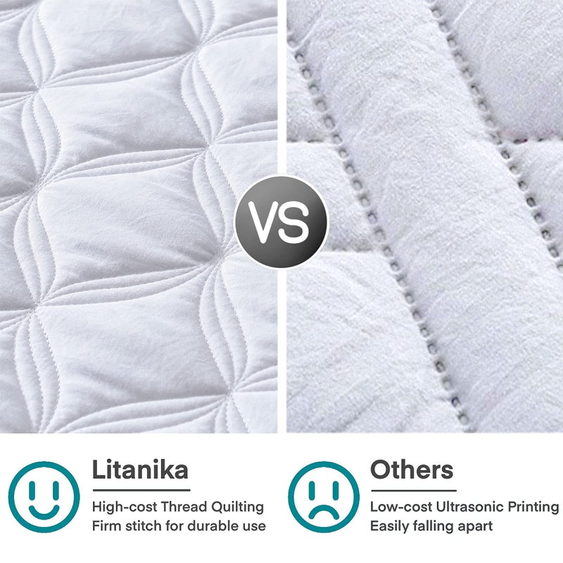 Litanika White King Size Quilt Set - Lightweight Comforter Bedspreads & Coverlets - Bedding Cover Bed Decor All Season - 3 Pieces (1 Quilt  2 Pillowcases) - Image 2