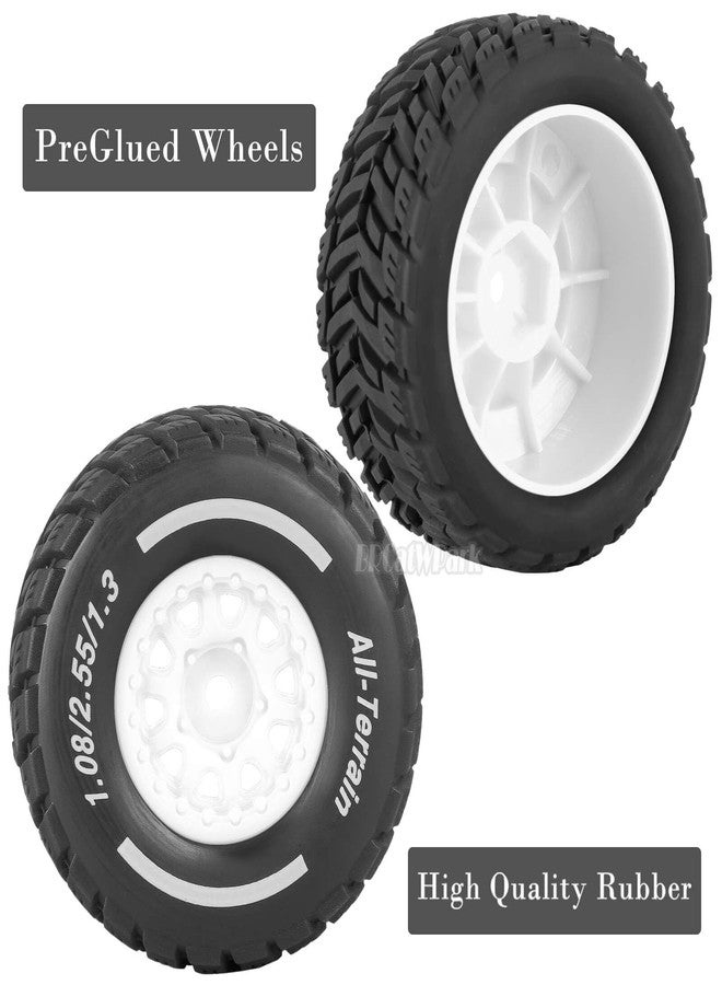 إطارات عجلات BRCatWPark RC لسيارة Mojave Grom بمقياس 1/14، عجلات وإطارات سيارات الدريفت والطرق الوعرة والشاحنات، 4 قطع من جنوط العجلات والإطارات المطاطية الناعمة، لون أبيض - Image 4