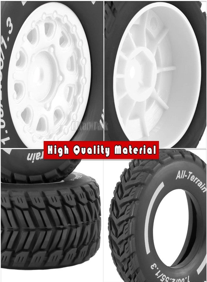 إطارات عجلات BRCatWPark RC لسيارة Mojave Grom بمقياس 1/14، عجلات وإطارات سيارات الدريفت والطرق الوعرة والشاحنات، 4 قطع من جنوط العجلات والإطارات المطاطية الناعمة، لون أبيض - Image 5