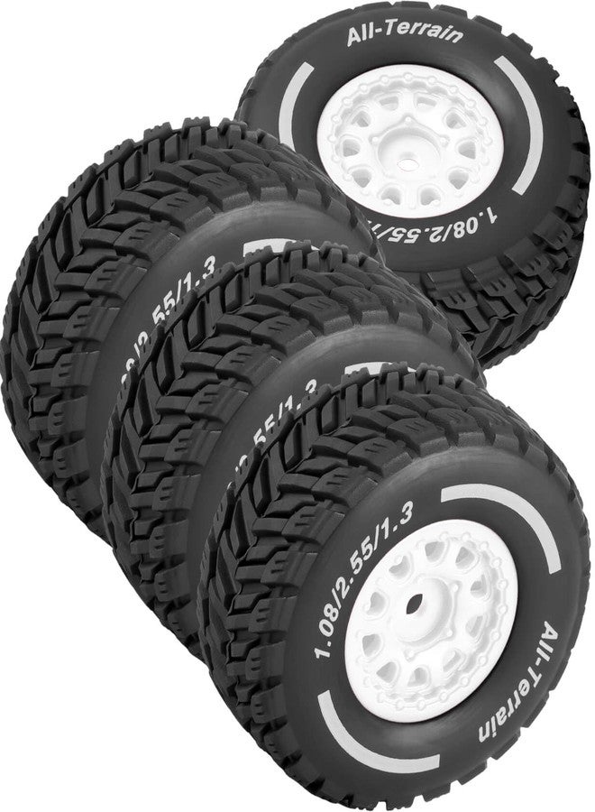 إطارات عجلات BRCatWPark RC لسيارة Mojave Grom بمقياس 1/14، عجلات وإطارات سيارات الدريفت والطرق الوعرة والشاحنات، 4 قطع من جنوط العجلات والإطارات المطاطية الناعمة، لون أبيض - Image 1