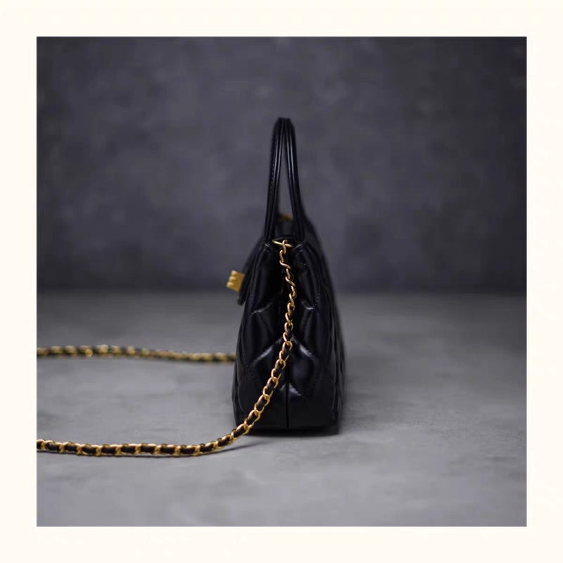 2025 Light Luxury Chain Bag Genuine Leather Small Fragrant Style Rhombus Handbag Women'S High-End Elegant Commuter Shoulder Crossbody Bag - Image 4