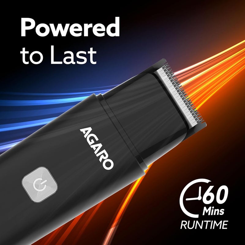 AGARO Beard Trimmer MT7007, 60 mins run time with Type C, 2pcs limit comb - 1mm & 3mm, Protective Cap, Washable Trimmer Head | Trimmer for Men - Image 5