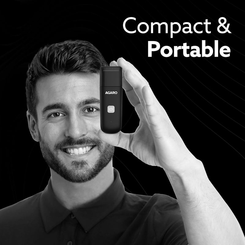 AGARO Beard Trimmer MT7007, 60 mins run time with Type C, 2pcs limit comb - 1mm & 3mm, Protective Cap, Washable Trimmer Head | Trimmer for Men - Image 3