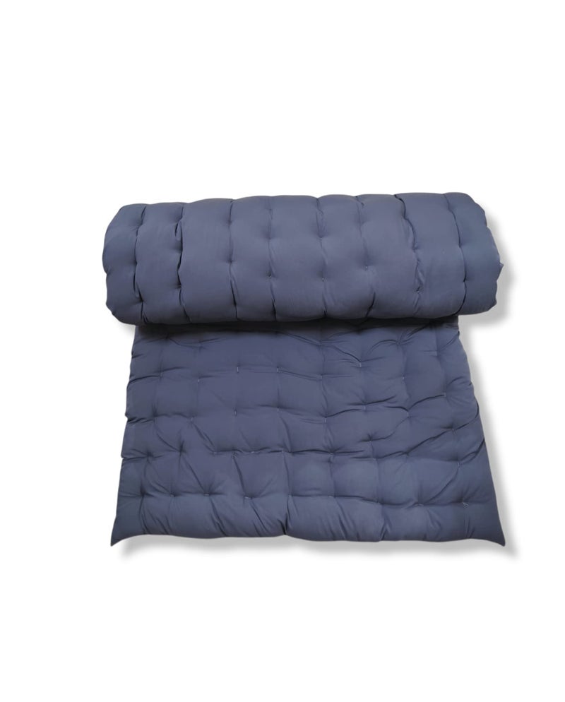 ATOOTFUSION Soft Cotton Grey Color Quilt | Mattress` Foldable Light Weight Filled Single Firm Cotton Quilt Mattress| Gadda (Solid Coloured, 1 Sleeping Capacity, 3 x 6 ft or 72 x 36 Inches) (Grey) - Image 1