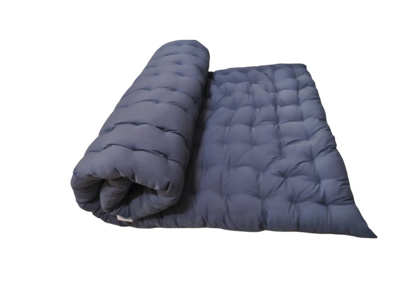ATOOTFUSION Soft Cotton Grey Color Quilt | Mattress` Foldable Light Weight Filled Single Firm Cotton Quilt Mattress| Gadda (Solid Coloured, 1 Sleeping Capacity, 3 x 6 ft or 72 x 36 Inches) (Grey) - Image 4