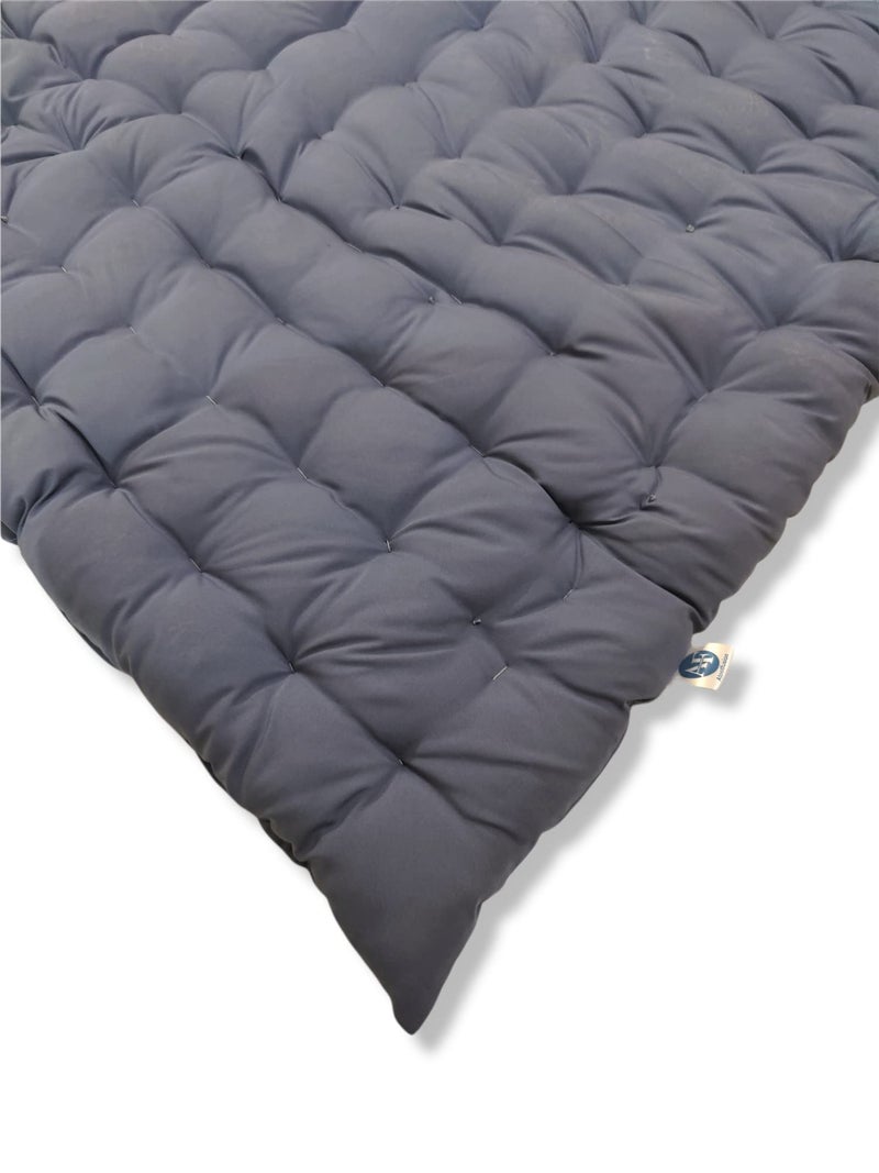 ATOOTFUSION Soft Cotton Grey Color Quilt | Mattress` Foldable Light Weight Filled Single Firm Cotton Quilt Mattress| Gadda (Solid Coloured, 1 Sleeping Capacity, 3 x 6 ft or 72 x 36 Inches) (Grey) - Image 3