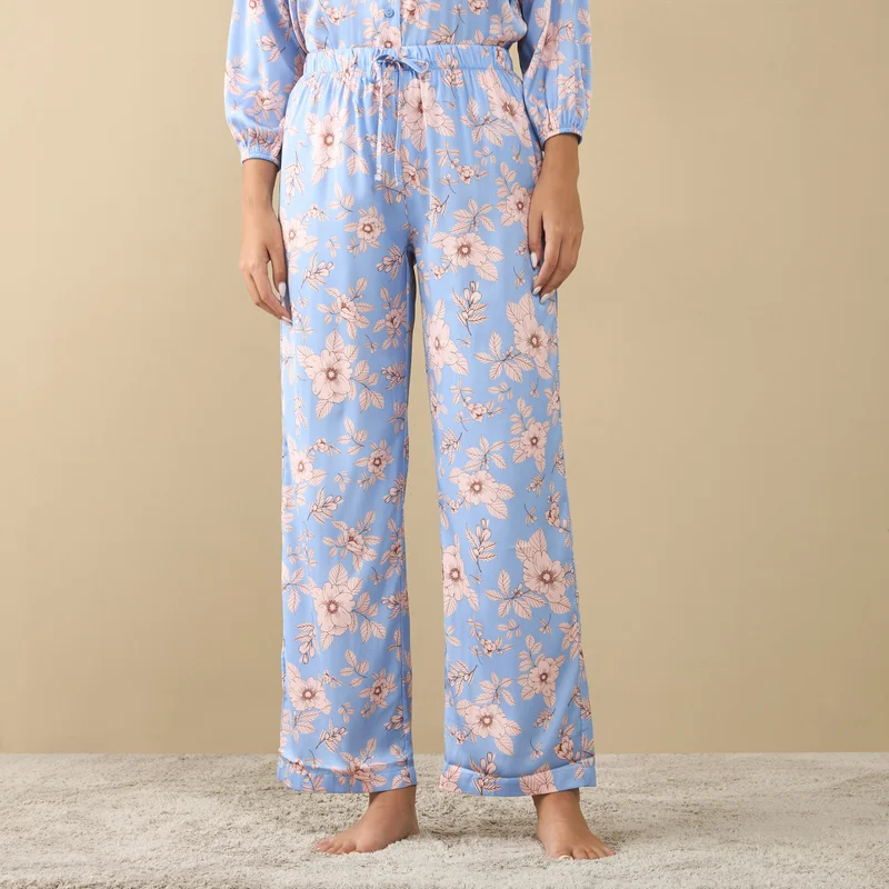 Splash FAV Printed Shirt with Long Sleeves and Pyjama Set