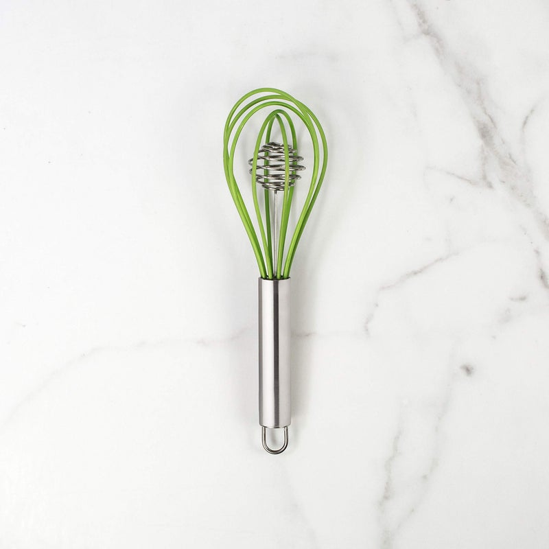 Mrs. Anderson's Baking Mrs. Anderson’s Baking Rapid Whisk Junior with Double Helix Spiral Blades, 18/8 Stainless Steel and Silicone, Green - Image 2