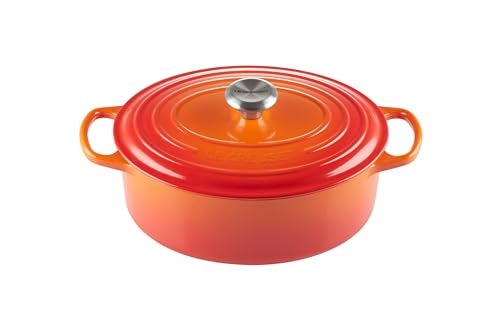 Le Creuset Enameled Cast Iron Signature Oval Dutch Oven, 5 qt, Flame - Image 5