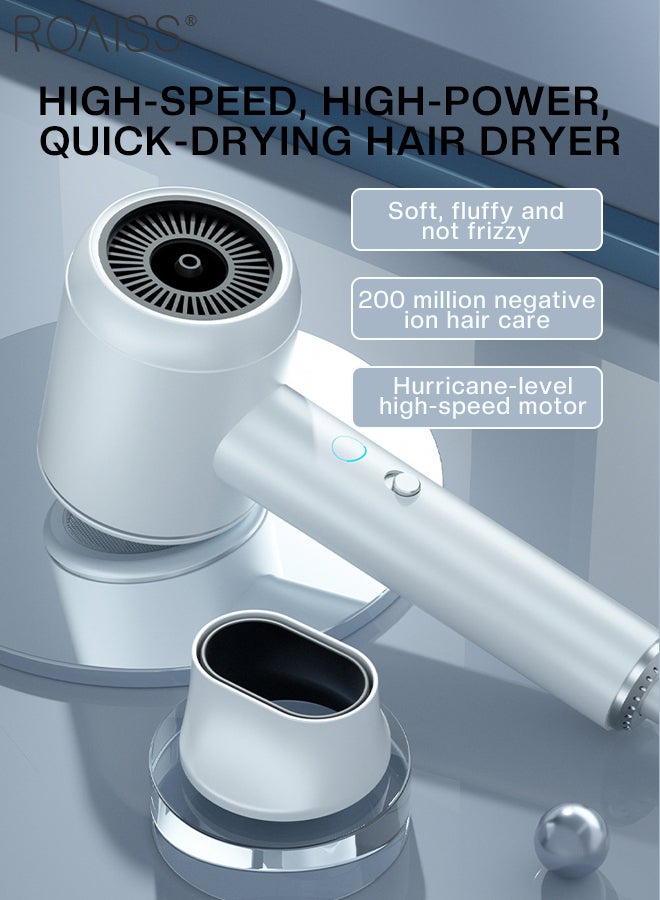 رويس مجفف شعر احترافي بالأيونات السالبة، مجفف شعر ذكي عالي السرعة ومنخفض الضوضاء مع تحكم حراري، عناية بالشعر بدرجة حرارة ثابتة، مجفف شعر متعدد السرعات قابل للتعديل للسفر والصالون والمنزل - Image 5