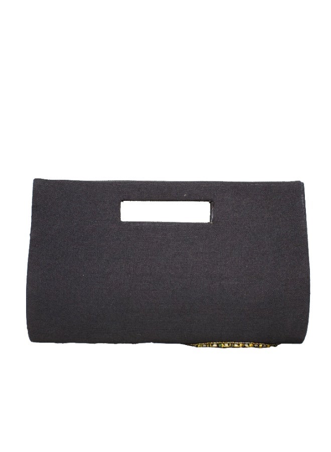 Dollar's Fashion Reusable Jute Handbag JB17 - Sustainable Tote Bag, Spacious Grocery Shopping Bag, Lightweight Durable Shoulder Carry, Stylish Everyday Travel, Work & College Bag for Women Men (Black) - Image 3