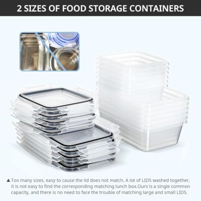 Mylindde Food Storage Containers with Lid Freezer Containers Food Boxes BPA-Free and 100% Airtight Transparent 6 x 1 L and 6 x 0.55 L 12Pcs with Pen + Label - Image 4