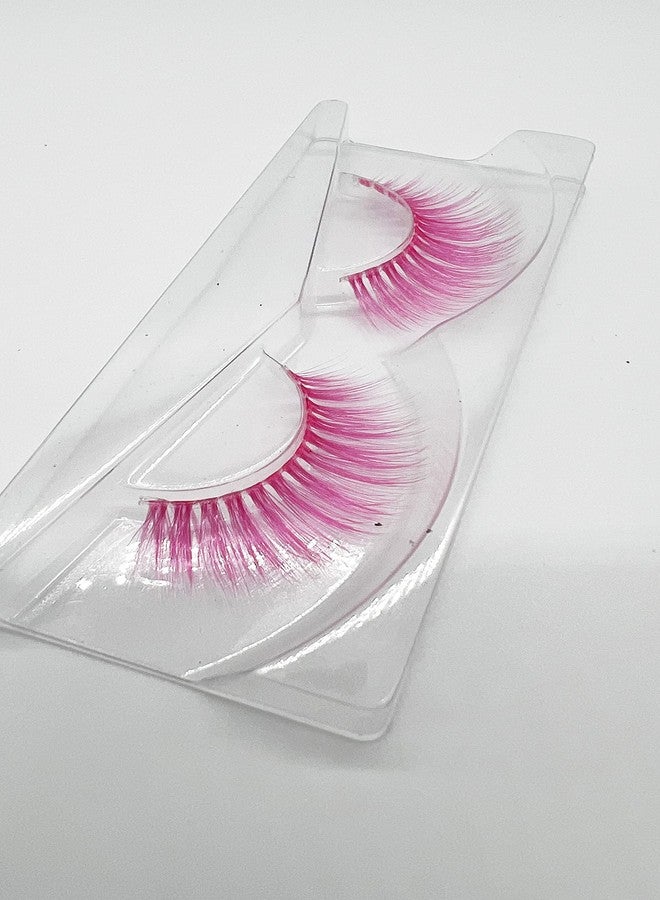 ألورينغ رموش صناعية جذابة من المنك، قابلة لإعادة الاستخدام، رموش صناعية مصنوعة يدويًا بتصميم عين القطة، رموش ملونة مرحة - وردي فاتح - Image 2