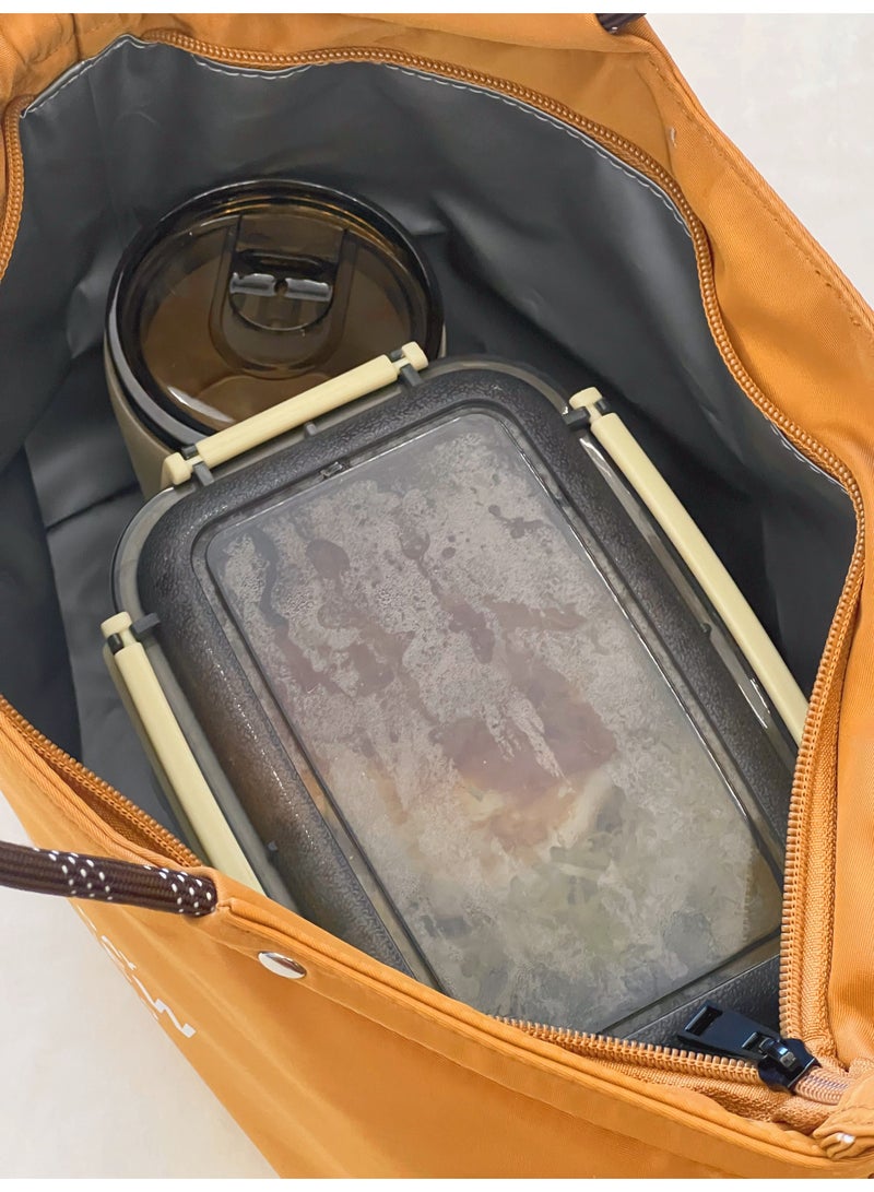 Minimalist Insulated Lunch Bag with Handle, Waterproof Lightweight Bento Tote for Office & Students - Image 5