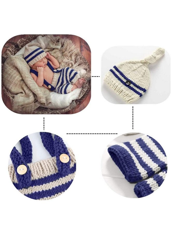 SPOKKI 3 PCS Newborn Photography Prop Baby Hat Knitted Handmade Cover Diaper with Toddler Swaddle Blankets Wraps for Infant Boy Girl Princess Twins - Image 3