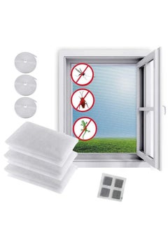 Y&D Fly Screen Nets 3 Pack 1.3m x 1.5m Mosquito Insect Mesh Protector Kit with Self Adhesive Tapes Rolls Tape Transparent Cut Without Drilling Bug Bee ProtectorWhite for Window  - Image 1