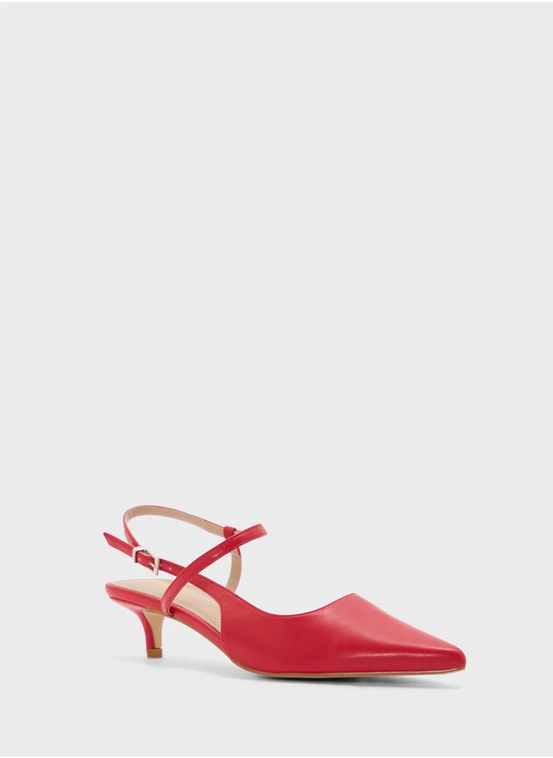 ايلا Pointy Toe Low Heel Strappy Pump