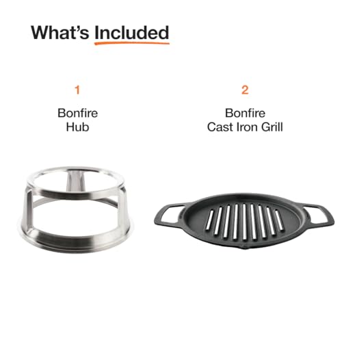 Solo Stove Bonfire Grill Top and Hub, Cast Iron Cooktop with Stainless steel Hub for 8” Elevation, Addition for Bonfire Fire Pit, Weight: 20 lbs, Diameter: 17.5" - Image 3