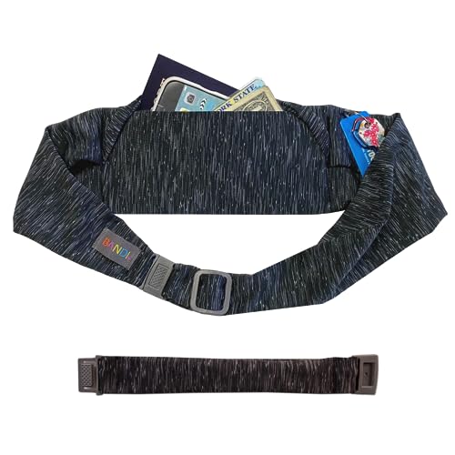BANDI Plus Size Fanny Pack for Women - Travel-Ready Pocket Belt with Secure Hidden Money & Running Belt for Phone, Passport, Keys, & Medical Devices, Adjustable Fit, Comfortable (Strata Black/Gray) - Image 1