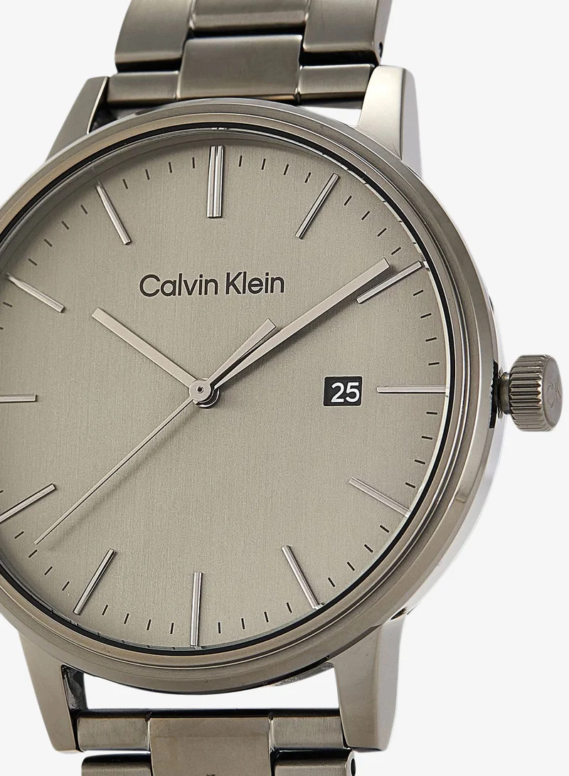 Calvin Klein Mens Analog Quartz Watch Collection With Grey Stainless Steel Bracelet - 25200054