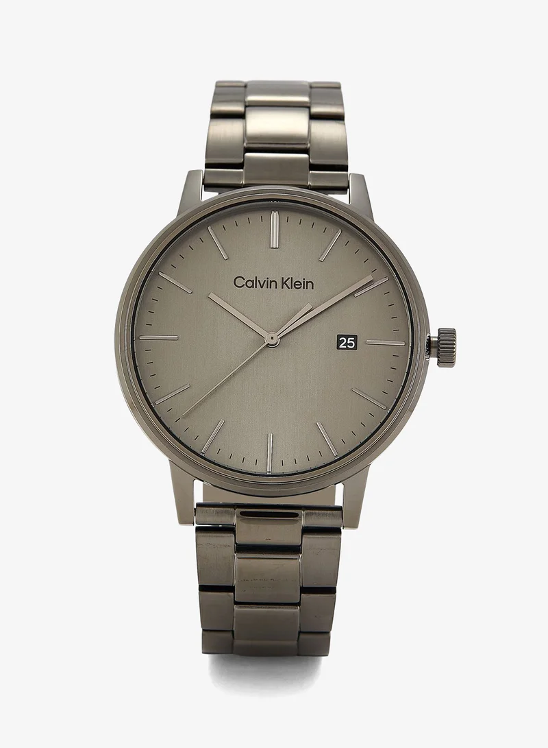 Calvin Klein Mens Analog Quartz Watch Collection With Grey Stainless Steel Bracelet - 25200054