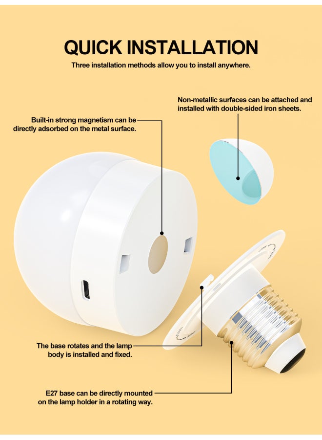 RGB Remote Control Rechargeable E27 E26 LED Light Bulb Emergency Smart Home Lighting - JD03R - Image 5