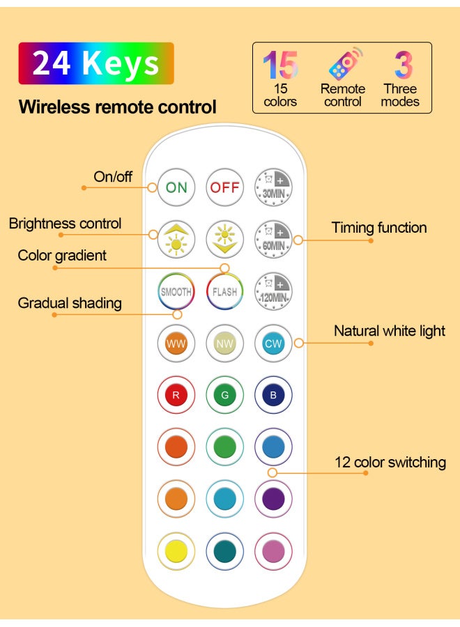 RGB Remote Control Rechargeable E27 E26 LED Light Bulb Emergency Smart Home Lighting - JD03R - Image 4