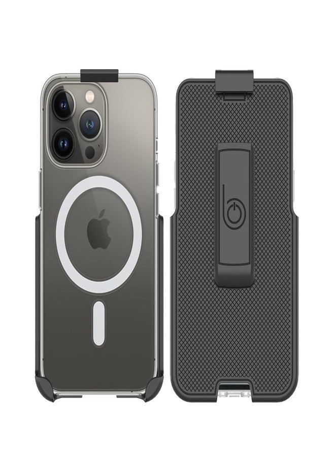 BELTRON Belt Clip Holster Compatible with Apple Clear Case for iPhone 15 Plus, iPhone 15 Pro Max - Features: Built in Kickstand (Holster Only, Case is NOT Included) - Image 3