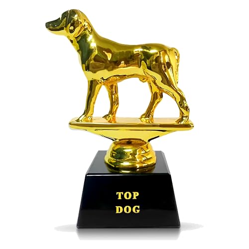Vaulted Skulls & Co Top Dog Trophy Mini | Dog Trophy Award | Gold Dog Competition Award | Sports Team Trophies | Funny Office Trophy | G.O.A.T Dog Trophy | Gold/Black | Small Trophy | 3” - Image 1