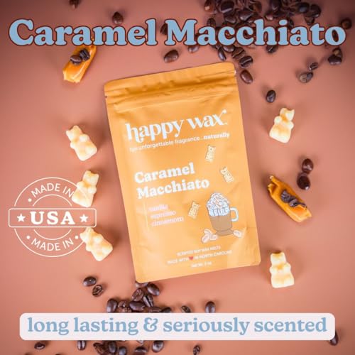 Happy Wax Caramel Macchiato Scented Bear Wax Melts - Natural Strong Coffee Scented - Infused with Essential Oils - Non Toxic & Pet Safe - (8 oz Pouch) - Image 2